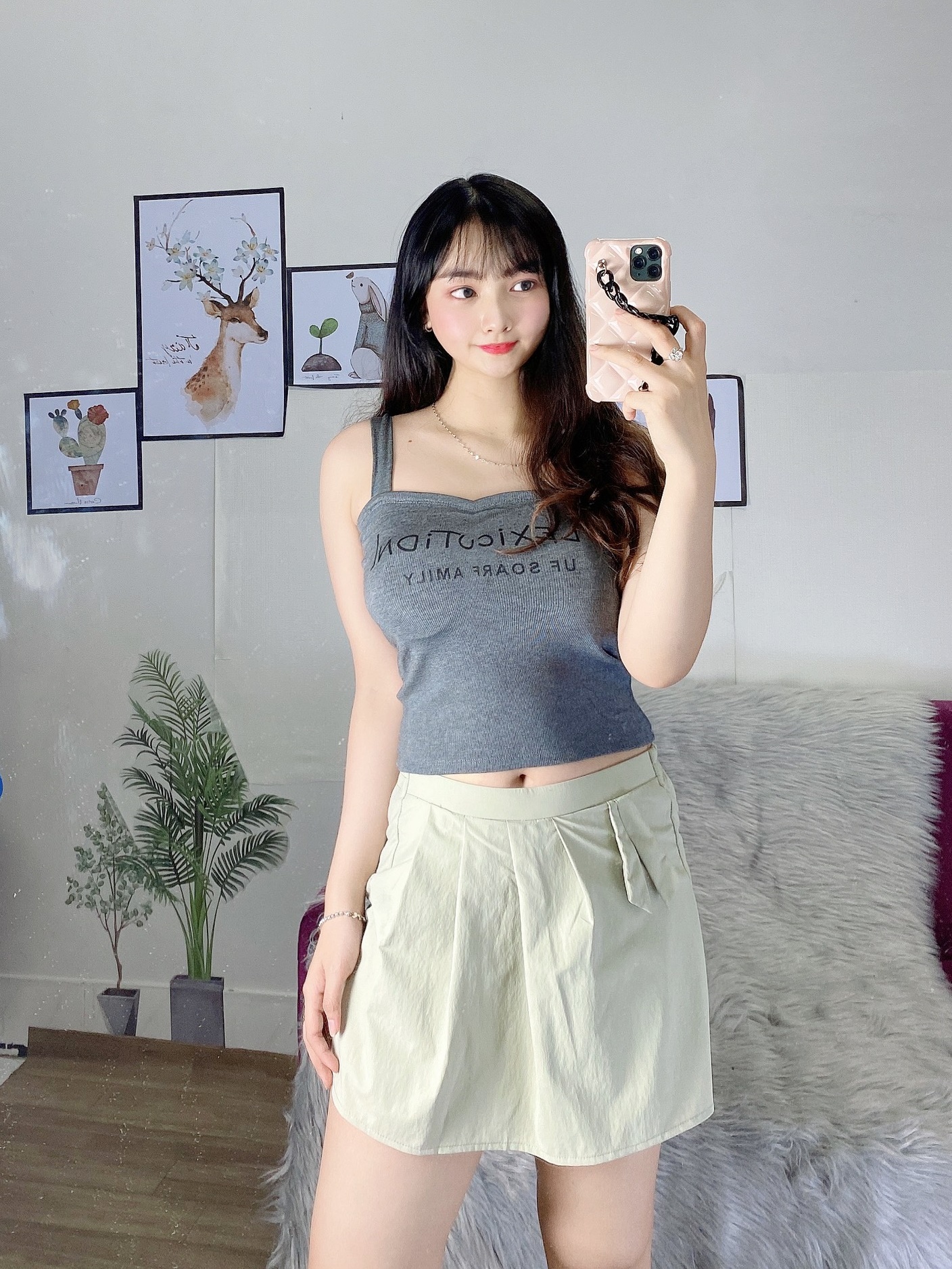 Quần giả váy nữ dáng ngắn lưng thun co dãn,freesize dưới 58kg