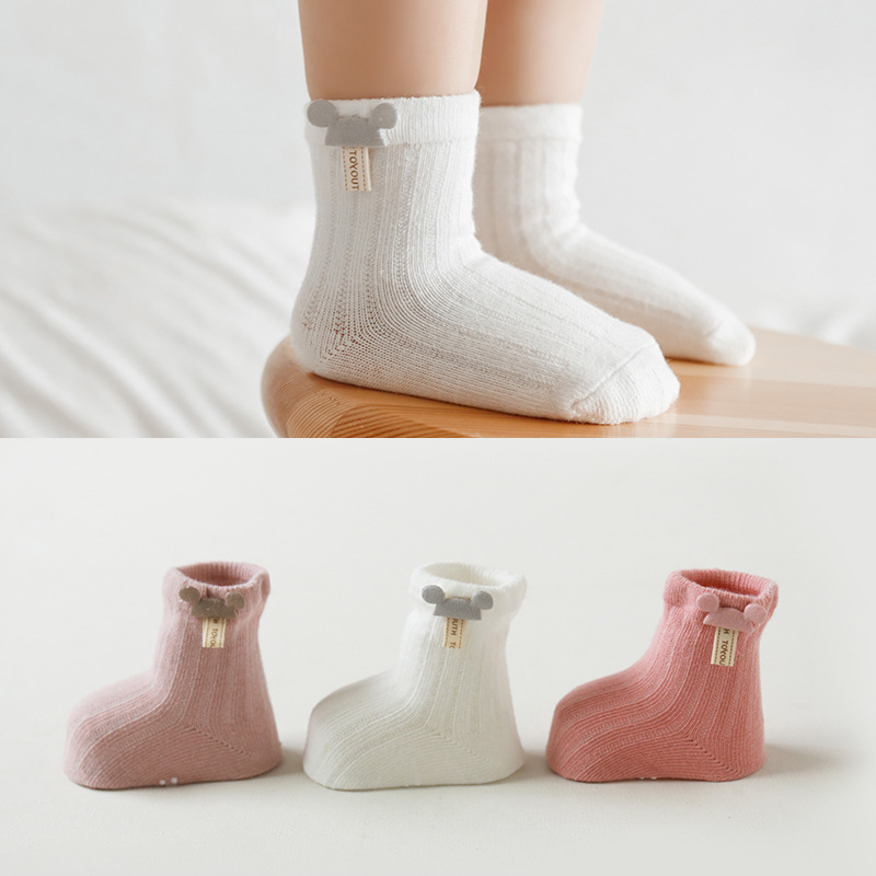 Set 3 Đôi Tất Trẻ Em Tất Cao Cổ Cho Bé 100% Cotton Chống Trơn Trượt Hàng Xuất Nhật Tất Cho Bé Từ 0 Đến 5 Tuổi PK30