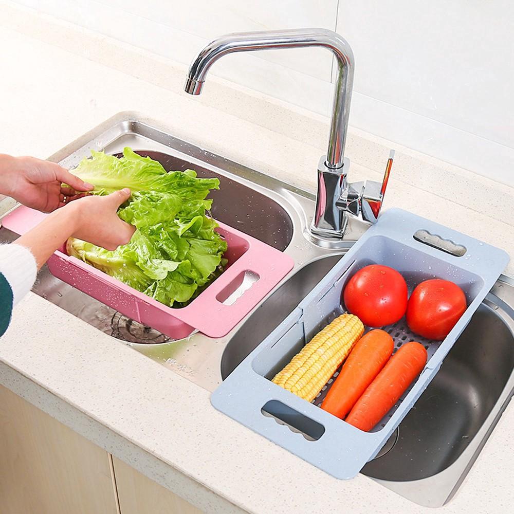 Rổ gác bồn rửa chén gấp gọn thông minh
