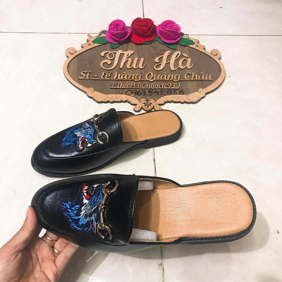 Sục da mờ thêu sói xanh nam