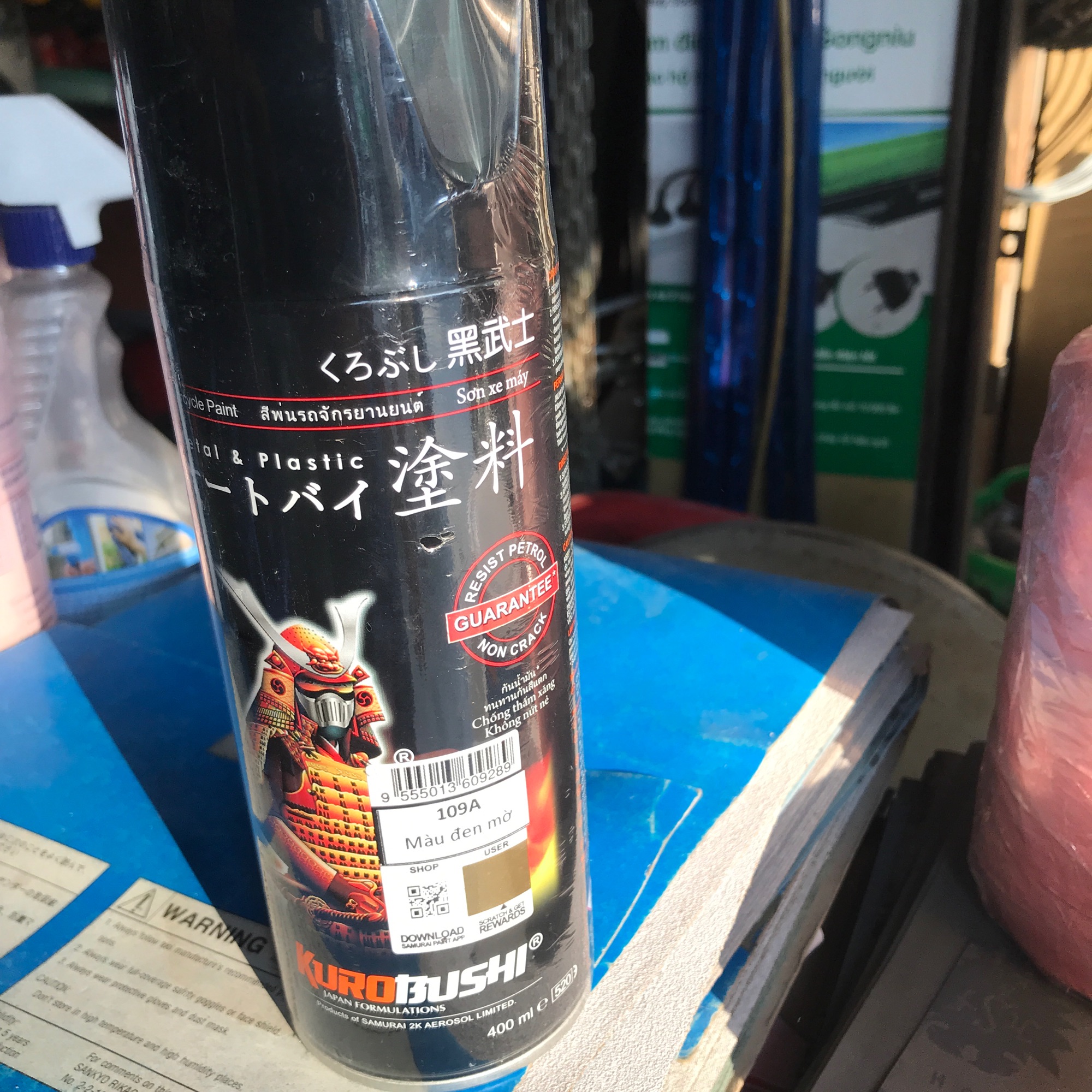 [HCM]Sơn xịt Samurai màu đen mờ - 109A