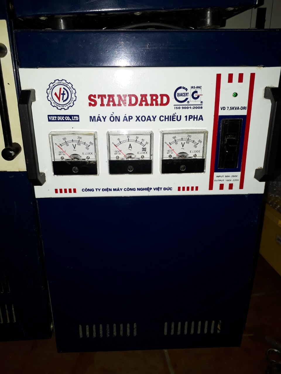 ỎN ÁP STANDA RD 7,5KW DẢI 50-250V HÀNG TỒN KHO