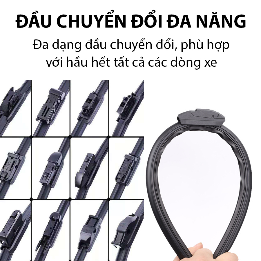 [FREESHIP] Gạt mưa lưỡi kép đa năng, thanh cần gạt nước mưa 2 lưỡi khung mềm xe Mitsubishi Xpander, Triton, Pajero, Attrage, Outlander gạt kính xe oto xe hơi
