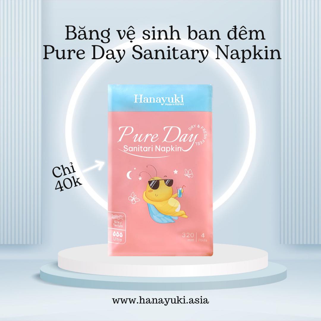Băng Vệ Sinh Ban Đêm Hanayuki Pure Day Sanitary Napkin Size L