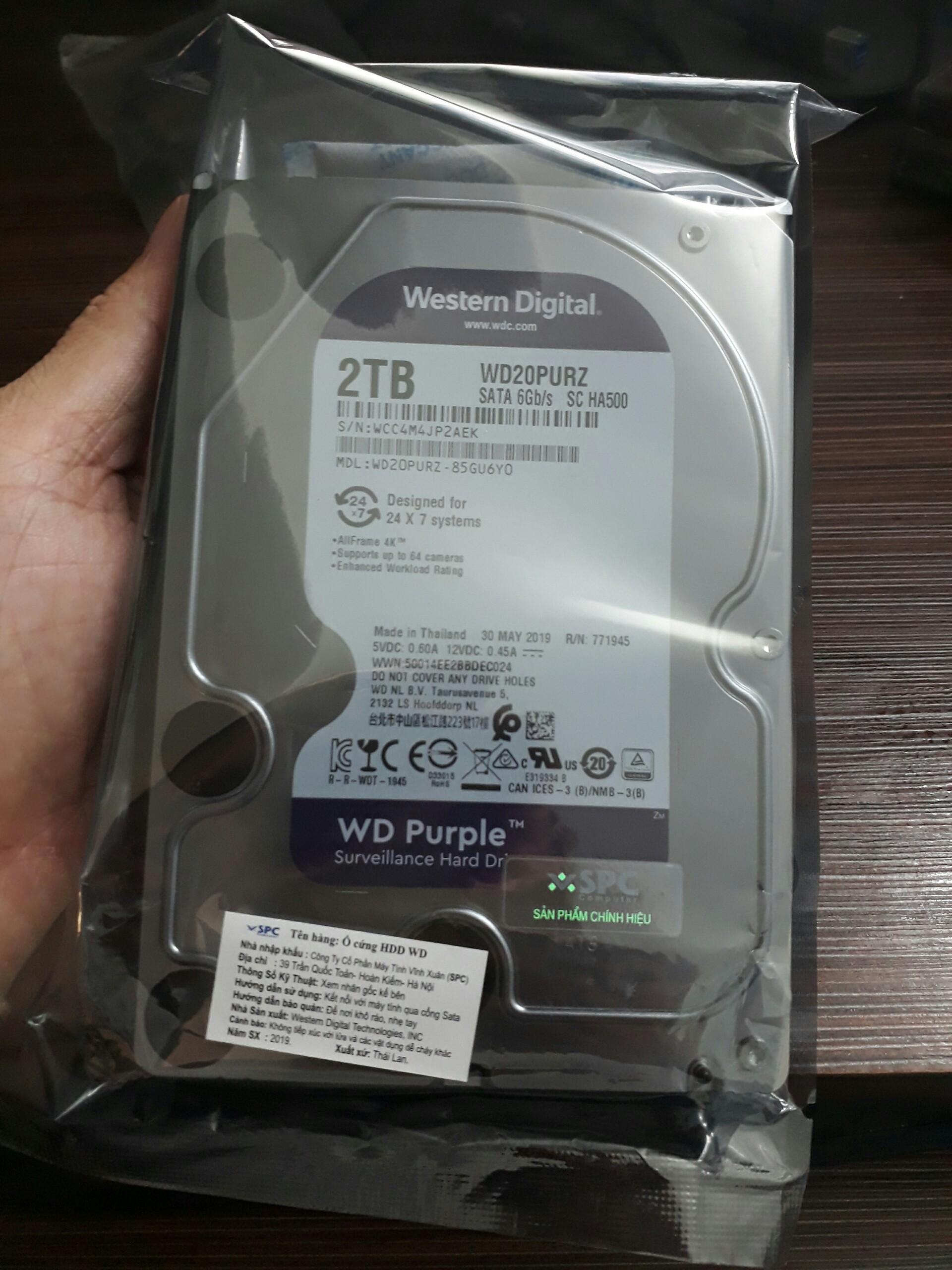 [HCM]Ổ cứng 2T WD Tím chuyên dụng Camera