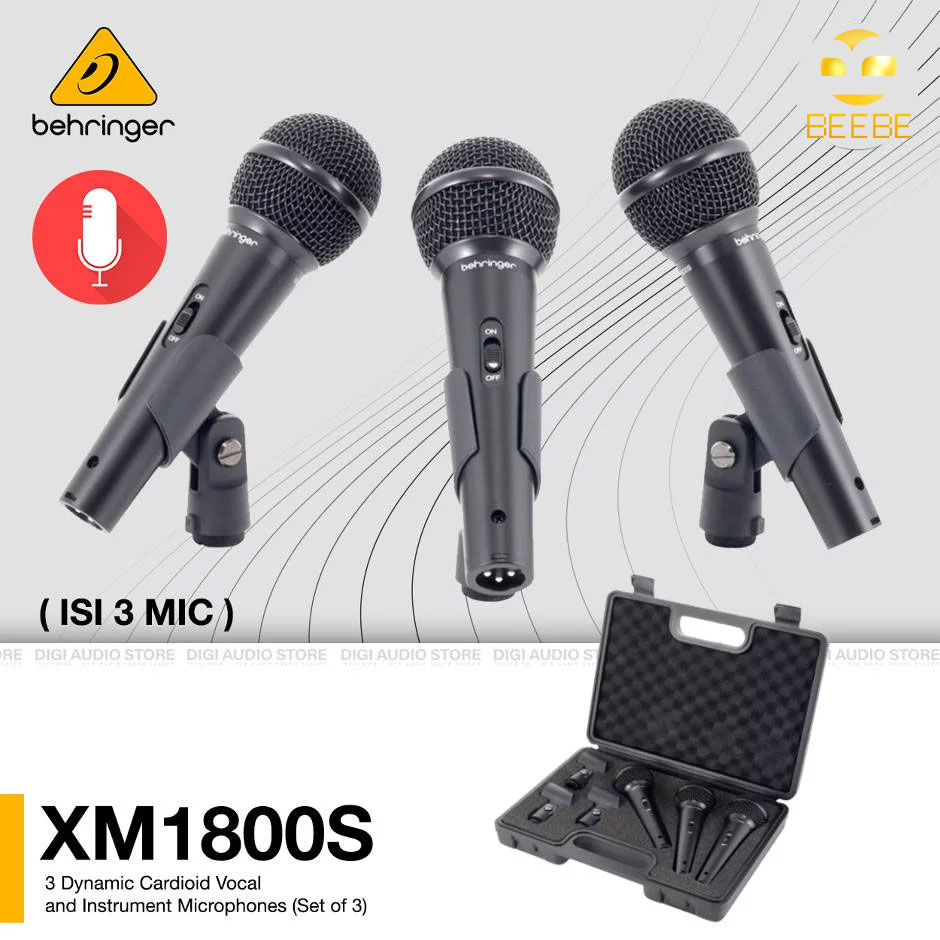 Bộ 3 Micro biểu diễn sân khấu - Behringer XM1800S