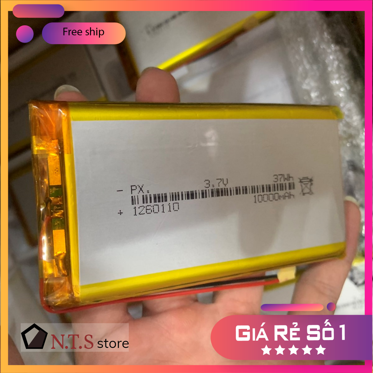 Pin Lithium-Polymer 3.7V 10000mAh 1260110 mới Chuẩn dung lượng - Có mạch bảo vệ