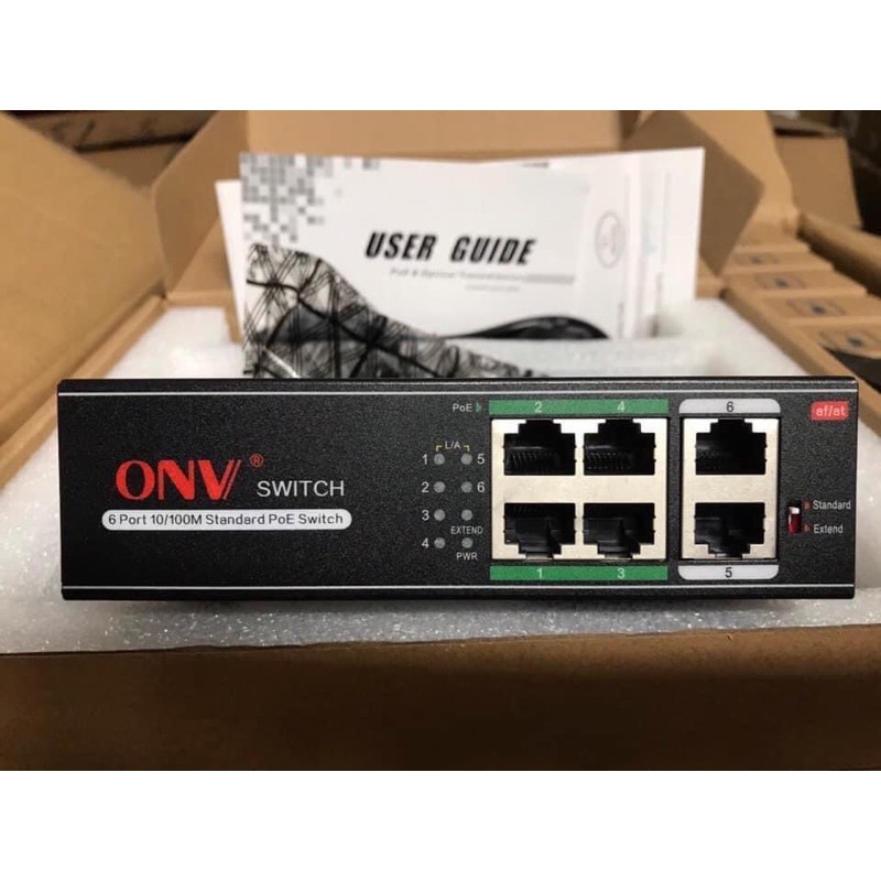 Switch Chia Mạng Kèm Poe 4,8 Cổng (+2 Uplink) 10/100 Mbps, hãng ONV