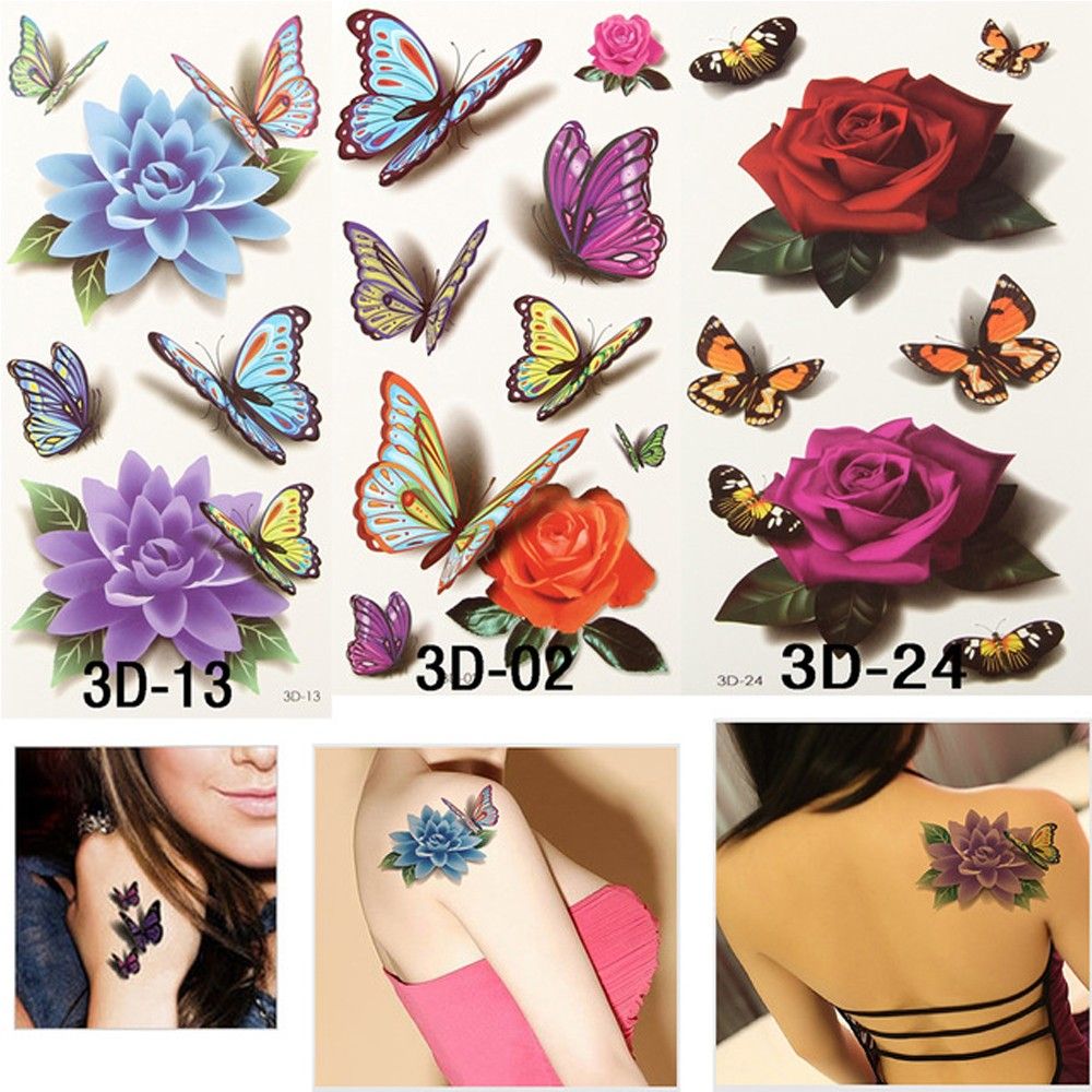 Top 100 + 3d butterfly and flower tattoos - Spcminer.com