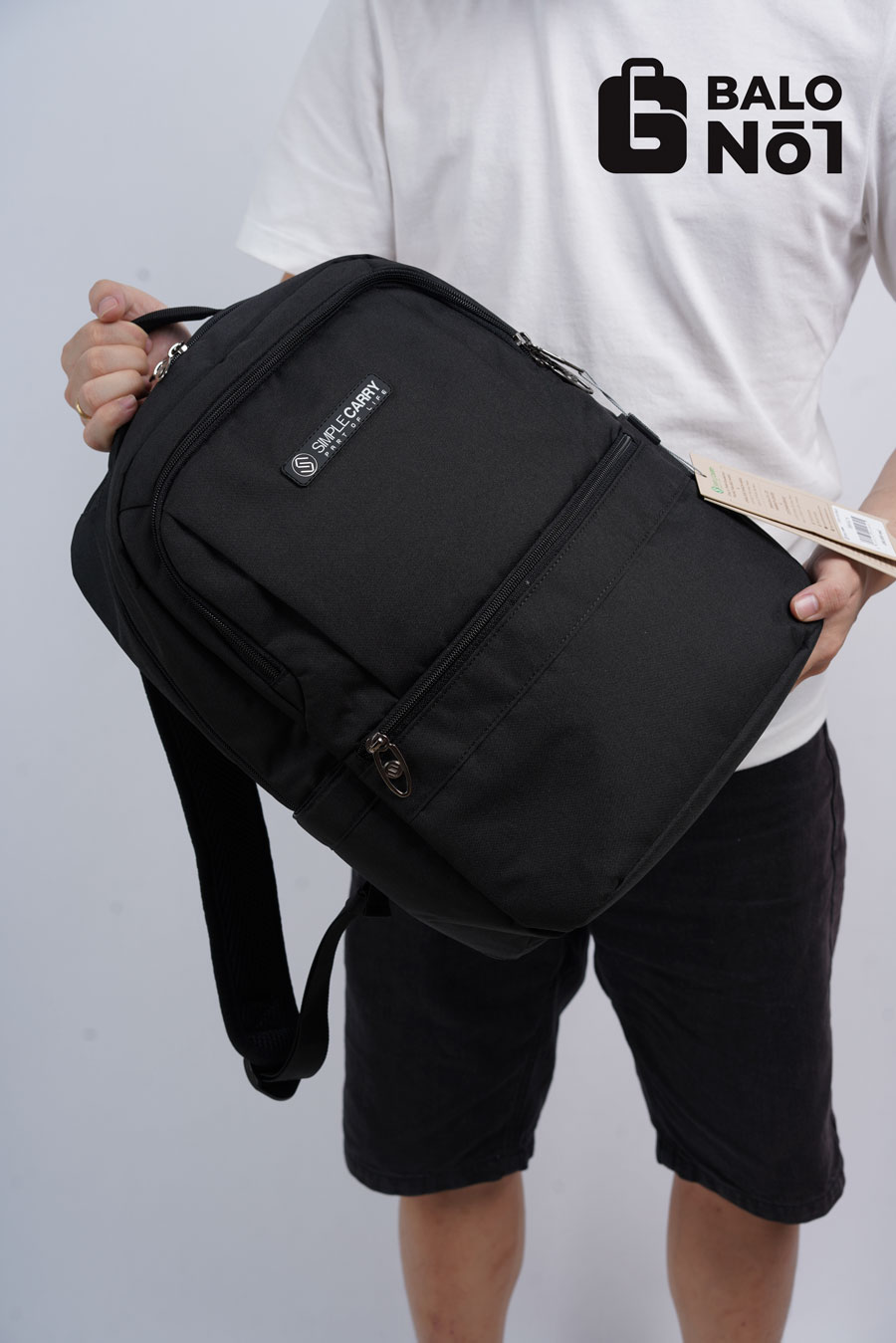 [HCM][Tặng Vớ] Balo Thời Trang Cao Cấp Simple Carry ISSAC 6 Black