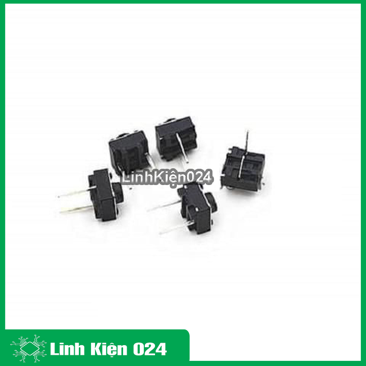 Combo 10 Nút Nhấn 2 Chân Vuông Đen 6x6x5mm