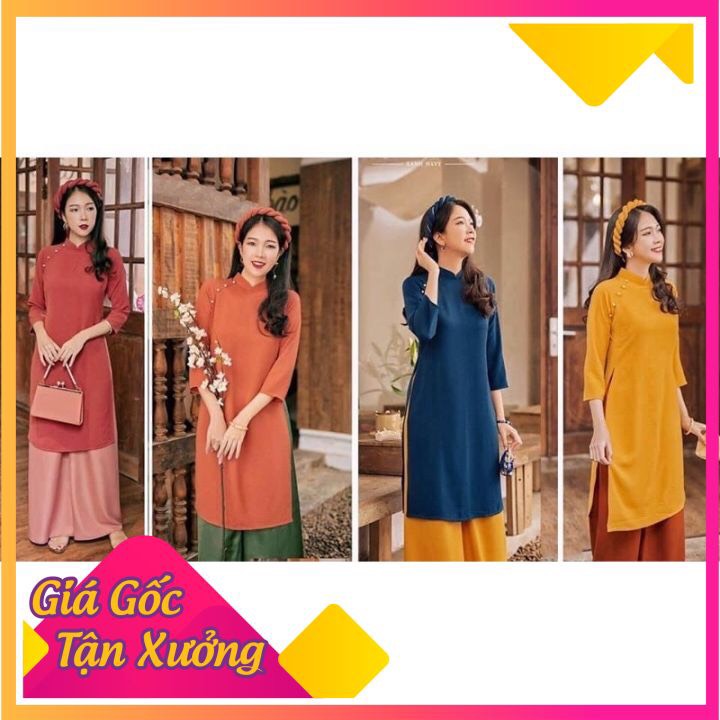 Áo Dài Cách tân chất lụa tây thi cao cấp dáng xuông hiện đại