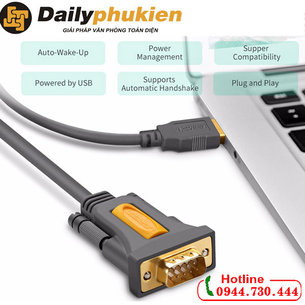 Dây USB sang Com RS232 dài 1m UGREEN 20210