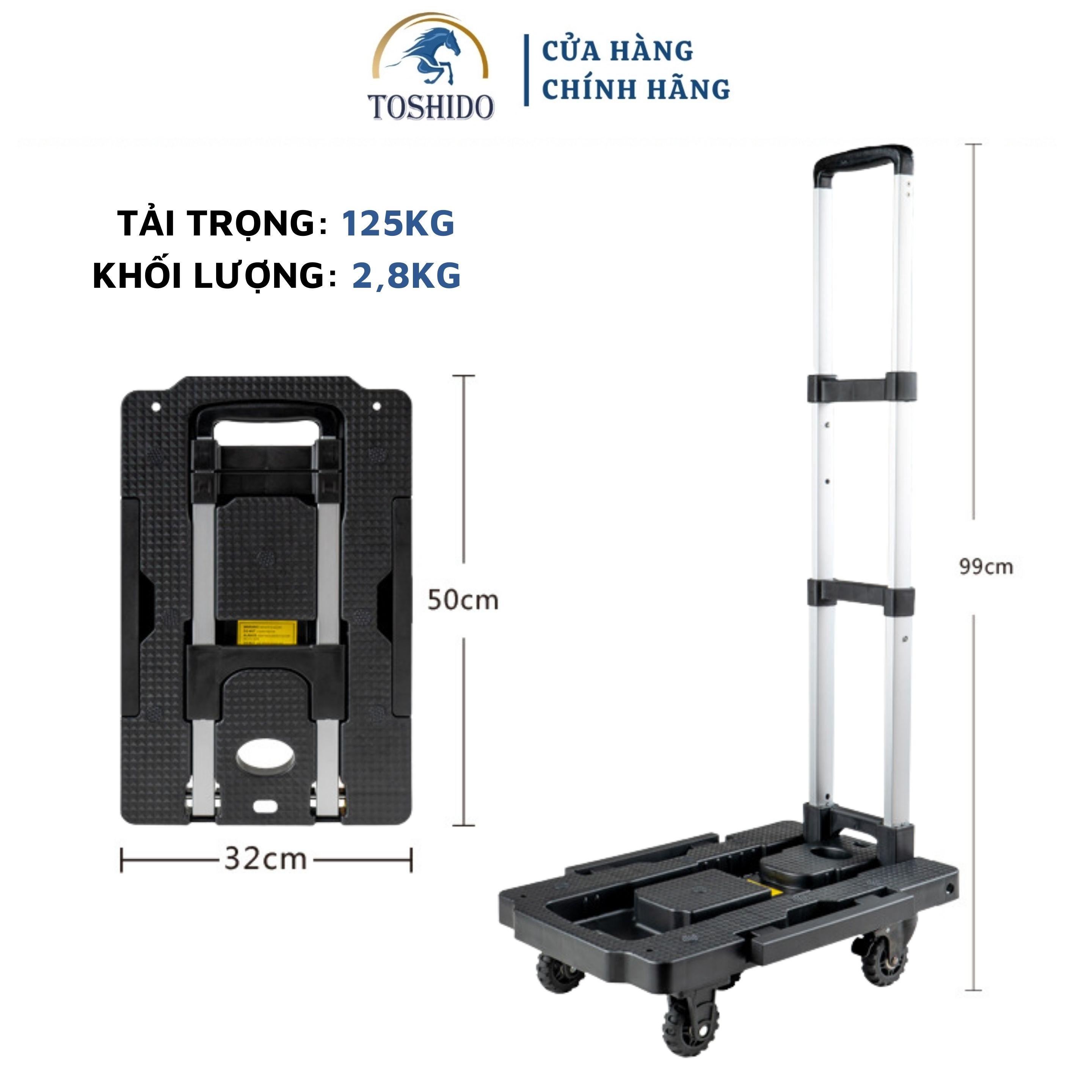 Xe đẩy hàng, kéo hàng đa năng 5 bánh gấp gọn tải trọng 125kg, xe chở hành lí gấp gọn