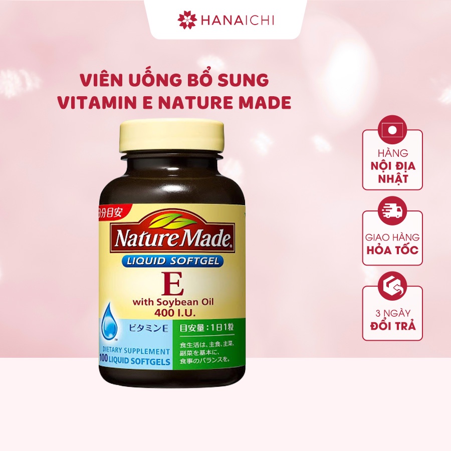 Viên uống bổ sung vitamin e nature made vitamin e 400 i.u 100 viên-nội địa nhật