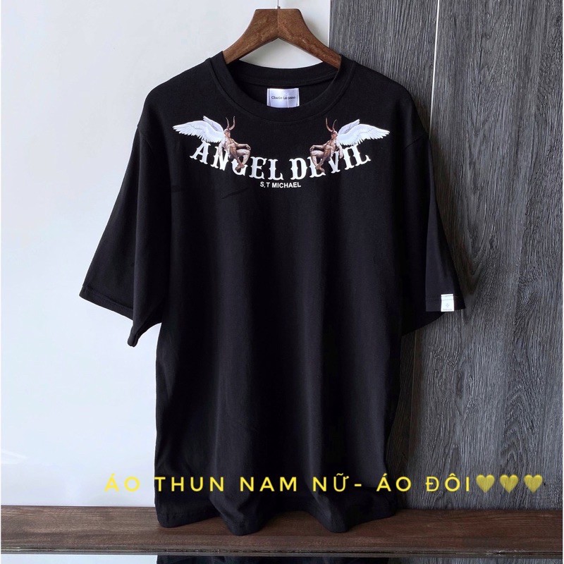 Áo Thun Nam Nữ Angel Devil Siêu Hot( Hàng Loại 1 Video Ảnh Thật)