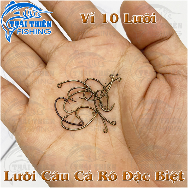 Lưỡi Câu Cá Rô Đặc Biệt Thép Đen Làm Thủ Công – Vỉ 10 Cái Sắc Bén