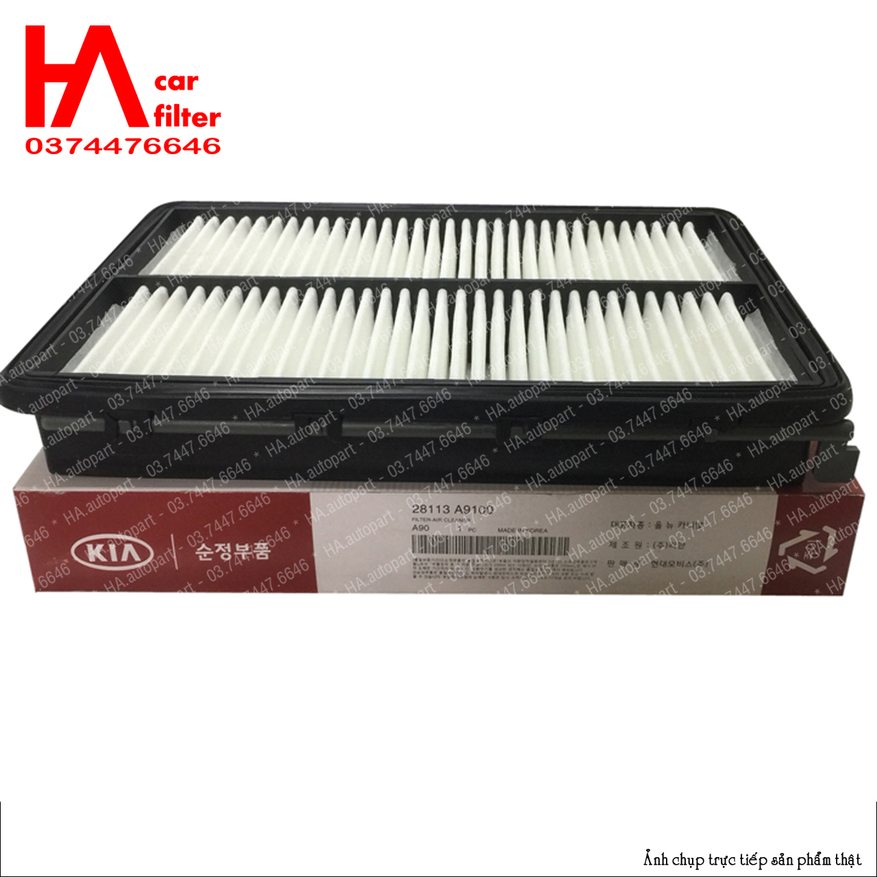 Lọc gió động cơ Sedona máy xăng đời 2014-2020, Sorento máy xăng 2.4L và 3.3L đời 2018-2020, SantaFe máy xăng 2.4L và 3.3L đời 2019-2022. (HYD)