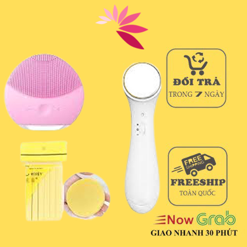 BÁO GIÁ MÁY CHĂM SÓC DA CƠ BẢN | Shopee Lazada Sendo Tiki mới nhất 8 Bộ dụng cụ chăm sóc da mặt đầy đủ 3 món gồm: Máy rửa mặt + Mút rửa mặt bọt biển + Máy massage ion đẩy tinh chất - Set chăm sóc da mặt cơ bản