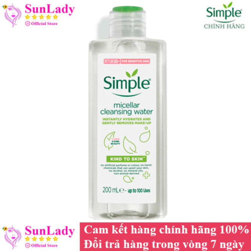 Nước Tẩy Trang Dịu Nhẹ Simple Kind To Skin Micellar Water 200ml chính hãng nhập khẩu