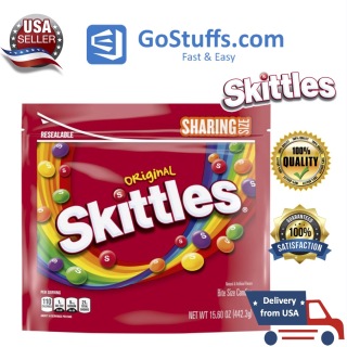 [Hàng Mỹ] Skittles Original Chewy Candy Kẹo nhai vị trái cây nguyên chất 442g thumbnail