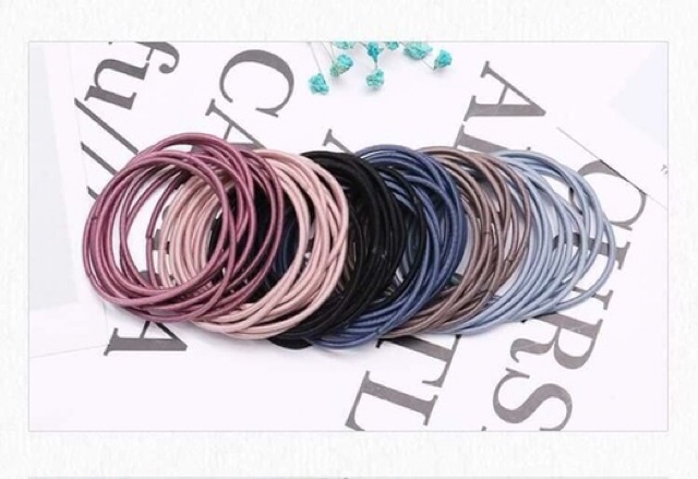 Set 100 chun buộc tóc Hàn quốc trộn màu