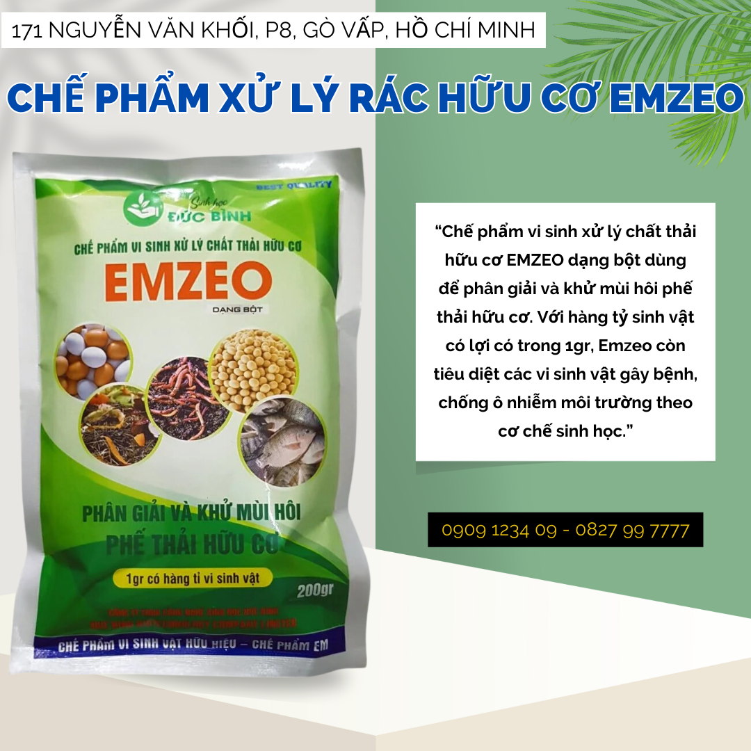 Chế phẩm vi sinh EMZEO Dùng ủ rác hữu cơ (Vườn Sài Gòn - Vuon Sai Gon)