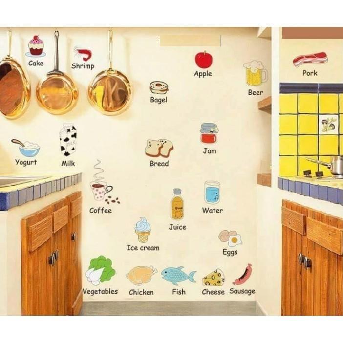 decal dán tường mẫu đồ vật nhà bếp tiếng anh