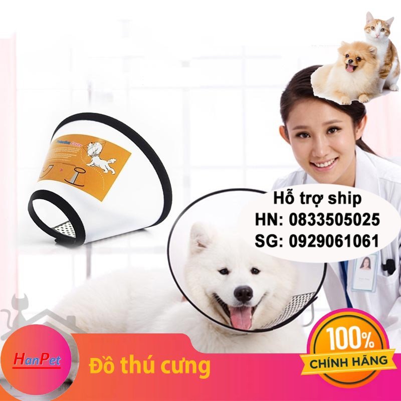 Hanpet - Vòng chống liếm cho chó mèo (Đủ size) Dùng để chó mèo không liếm vết thương / Loa chống cắn chó mèo / loa chống liếm / vòng đeo chống cắn / vòng cổ chống liếm / vòng cổ loa chống cắn