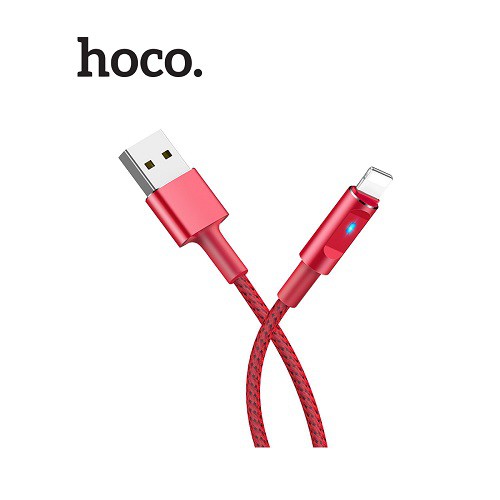 Cáp Tự Ngắt Có Đèn Báo Hoco DU05 Lightning dây bọc dù siêu bền