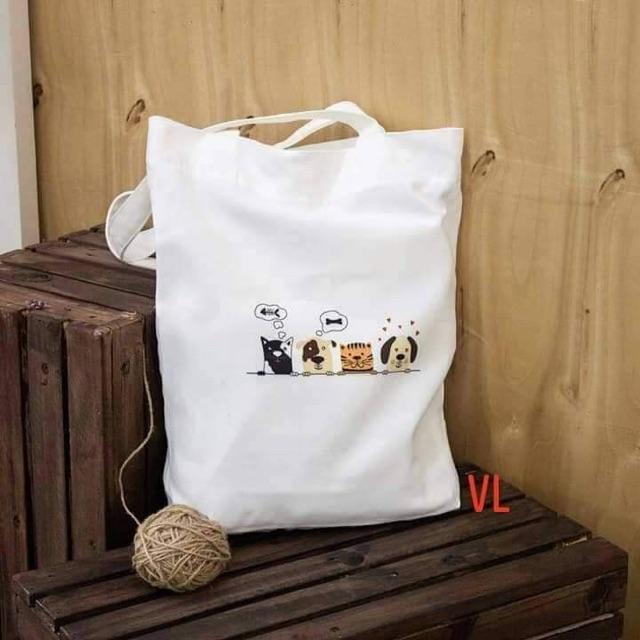 Túi vải in hình 4 con vật bla0919