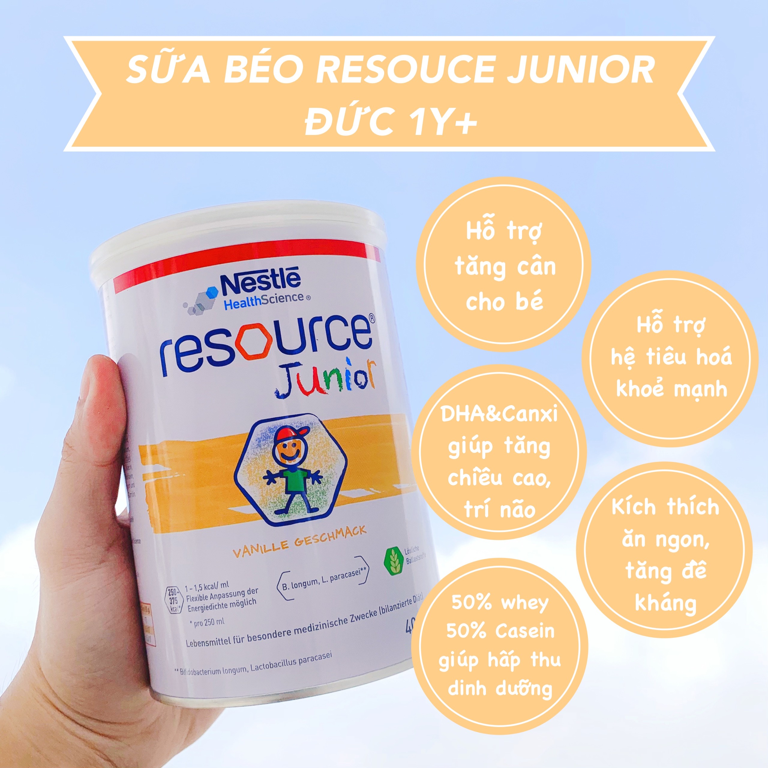 Sữa Béo Nestle Resource Junior Tăng Cân Đức - Sữa Bột Công Thức 400g