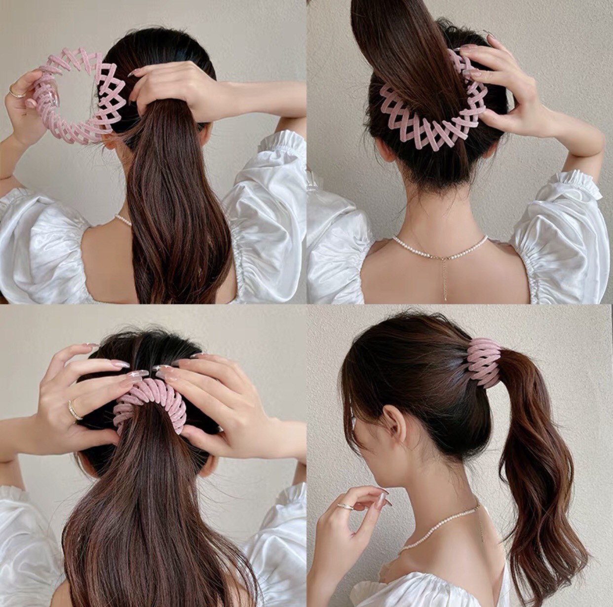 Chụp Búi Tóc Nhung Cao Cấp Tạo Kiểu, Dụng Cụ Búi Tóc - phukienteen