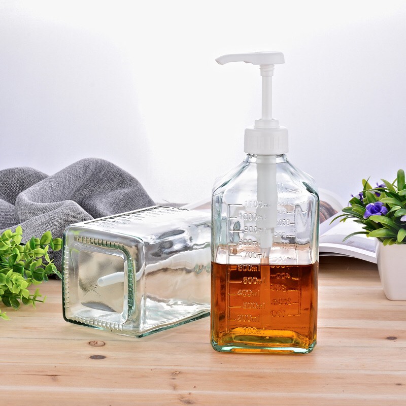 Bình Bơm Siro & Sugar Có Vòi Dung Tích 1100ml [ Bình Thủy Tinh ]