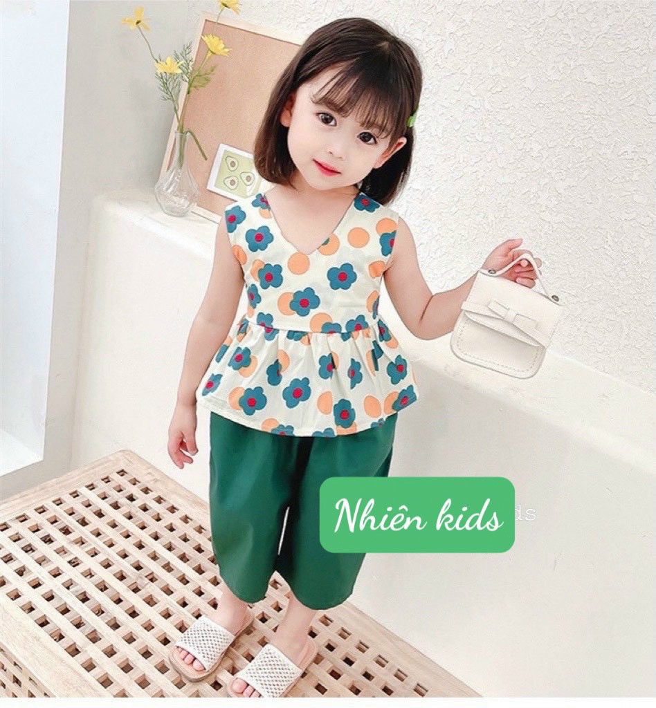 [SIZE NHÍ+ĐẠI] SÉT ÁO HOA PHỐI QUẦN ALIBABA SIÊU CUTE