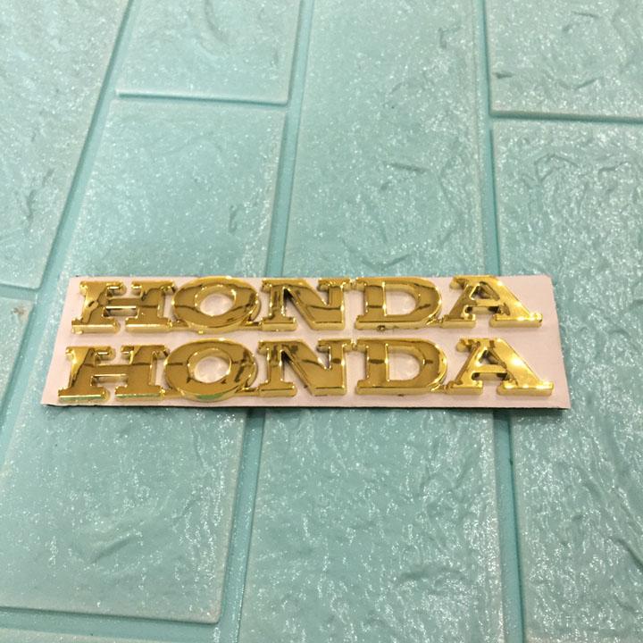 Tem logo chữ nổi HONDA màu VÀNG