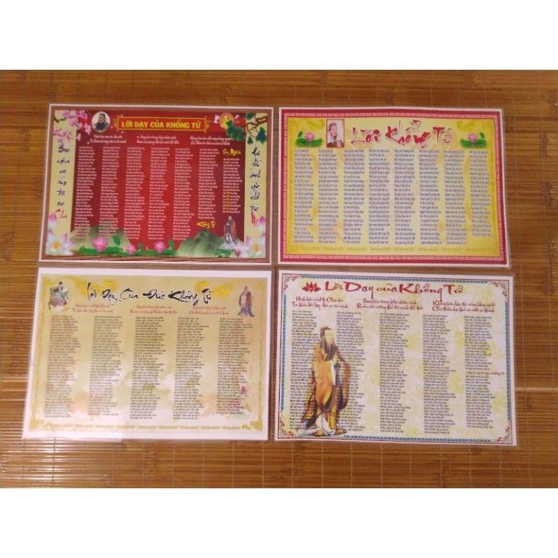[ÉP PLASTIC] Lời dạy  Khổng Tử  Khổ A3(42x30cm)