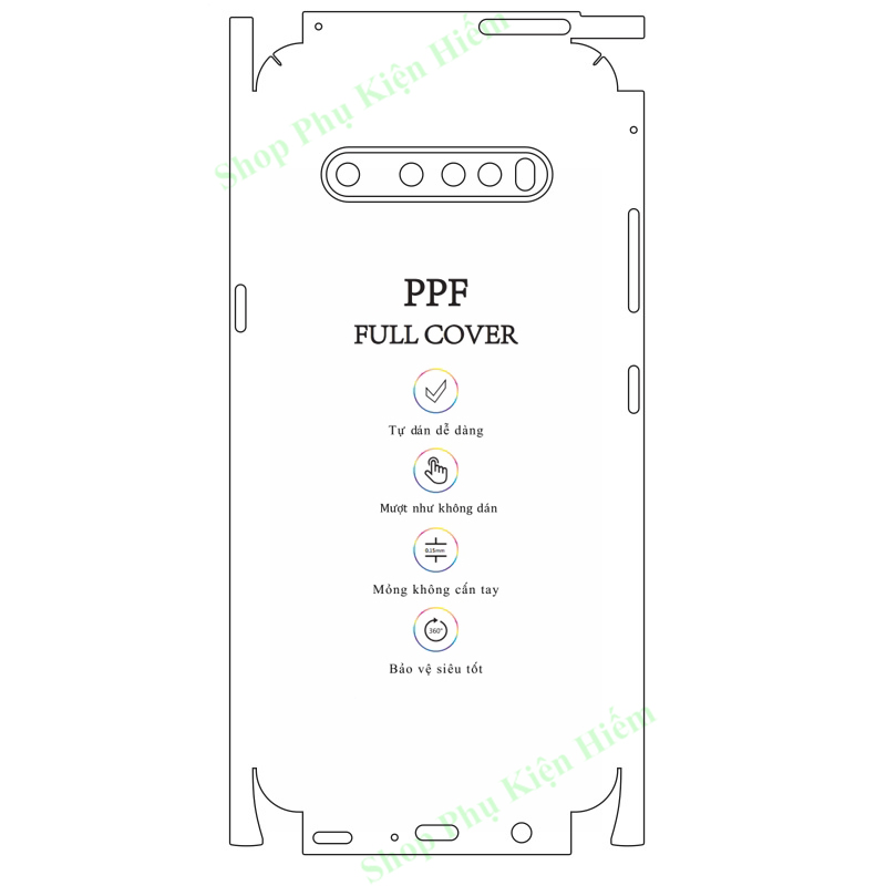 Dán dẻo PPF full viền LG V60 – Tặng dán camera