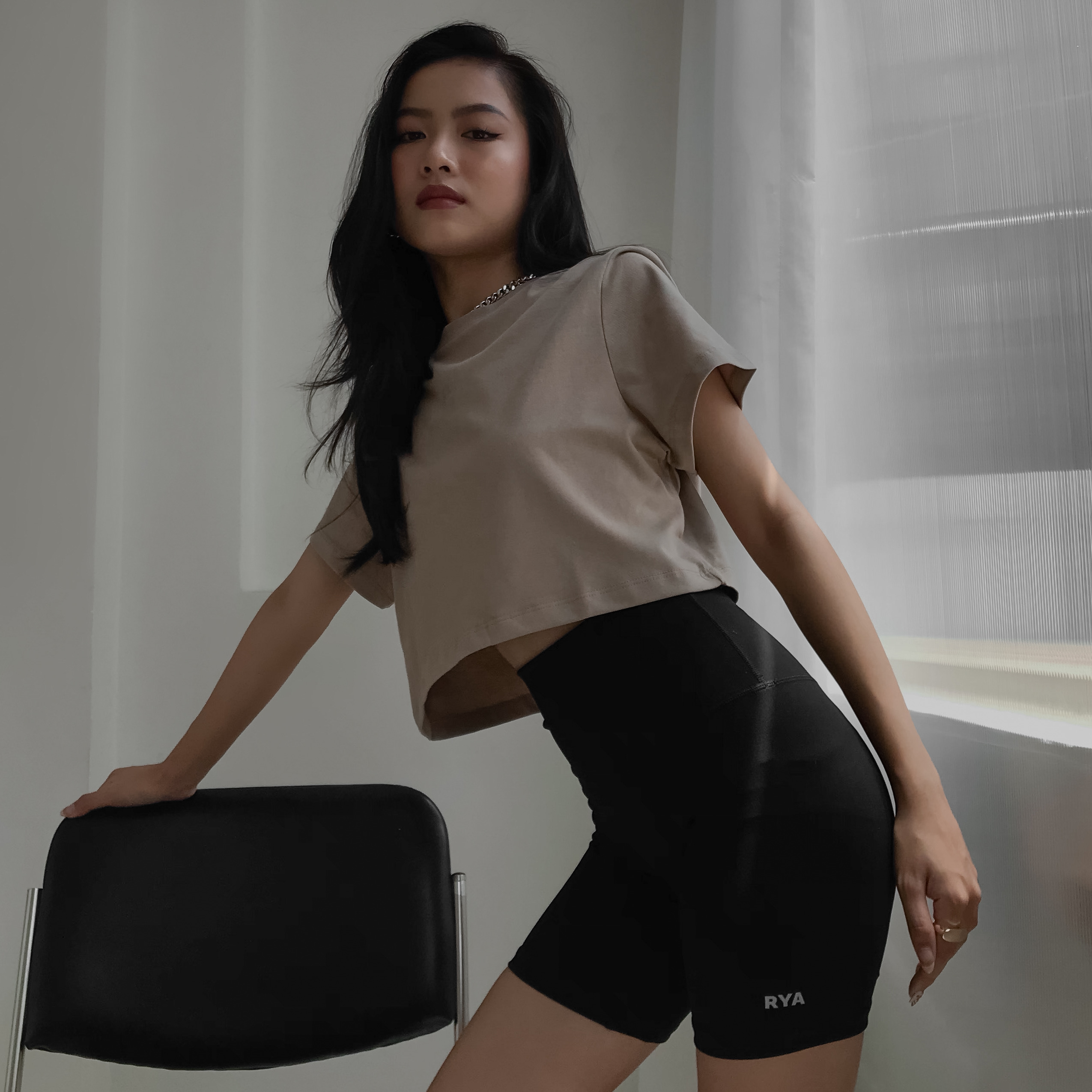 Áo thun croptop freesize RYACTIVE - COMFY CROPTOP Caramel