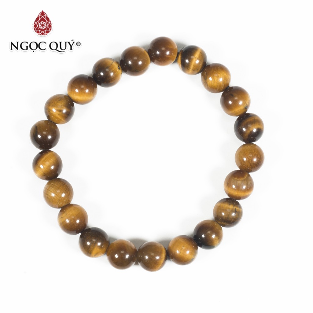 Vòng đá thạch anh mắt hổ vàng nâu tiger's eyes quarzt mệnh thổ, kim - ngọc quý
