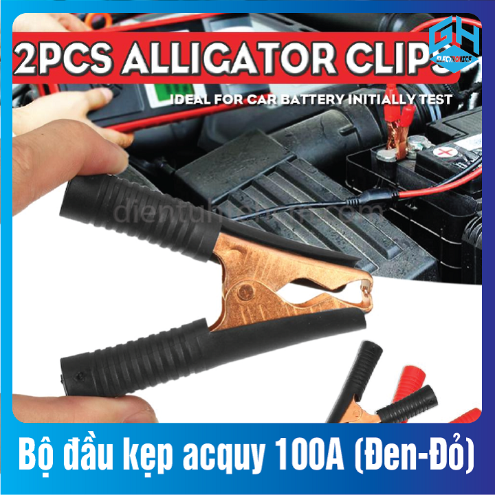 Bộ đầu kẹp acquy 100A (Đen-Đỏ)