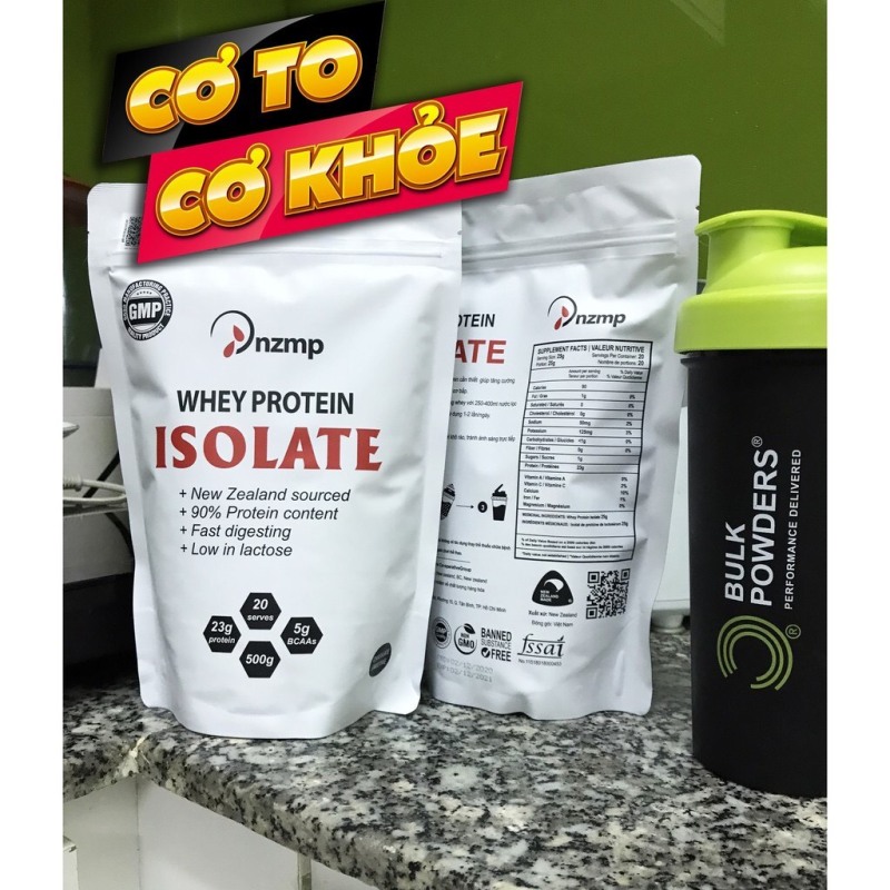 (Tặng bình lắc) COMBO 2 túi Sữa Tăng Cơ Giảm Mỡ - Whey Isolate Protein nzmp (40 lần dùng) nhập khẩu