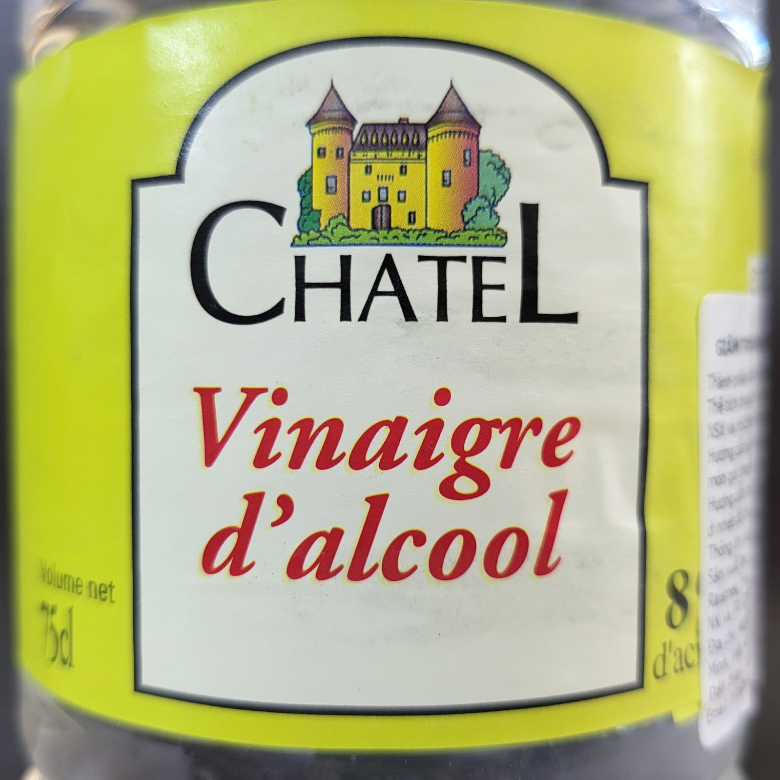 CHATEL - chai TRẮNG 750ml - GIẤM TRẮNG / PHÁP / White Vinegar