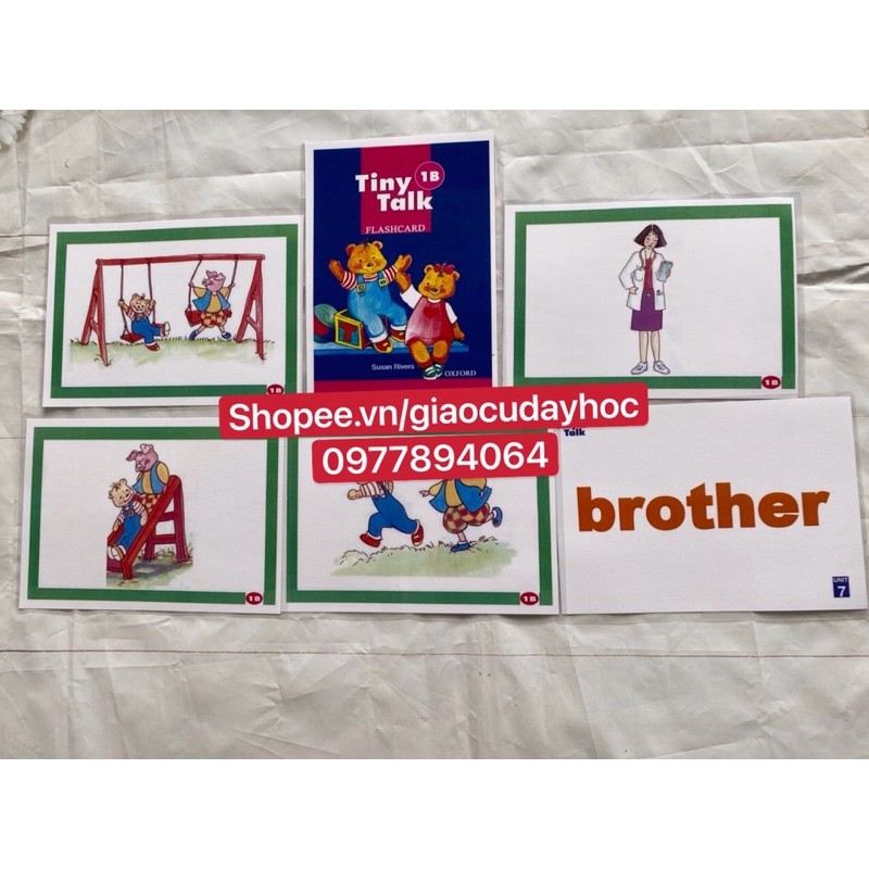 Flashcard Tiny Talk 1A-1B ( khổ A5 - ép plastic bền đẹp )