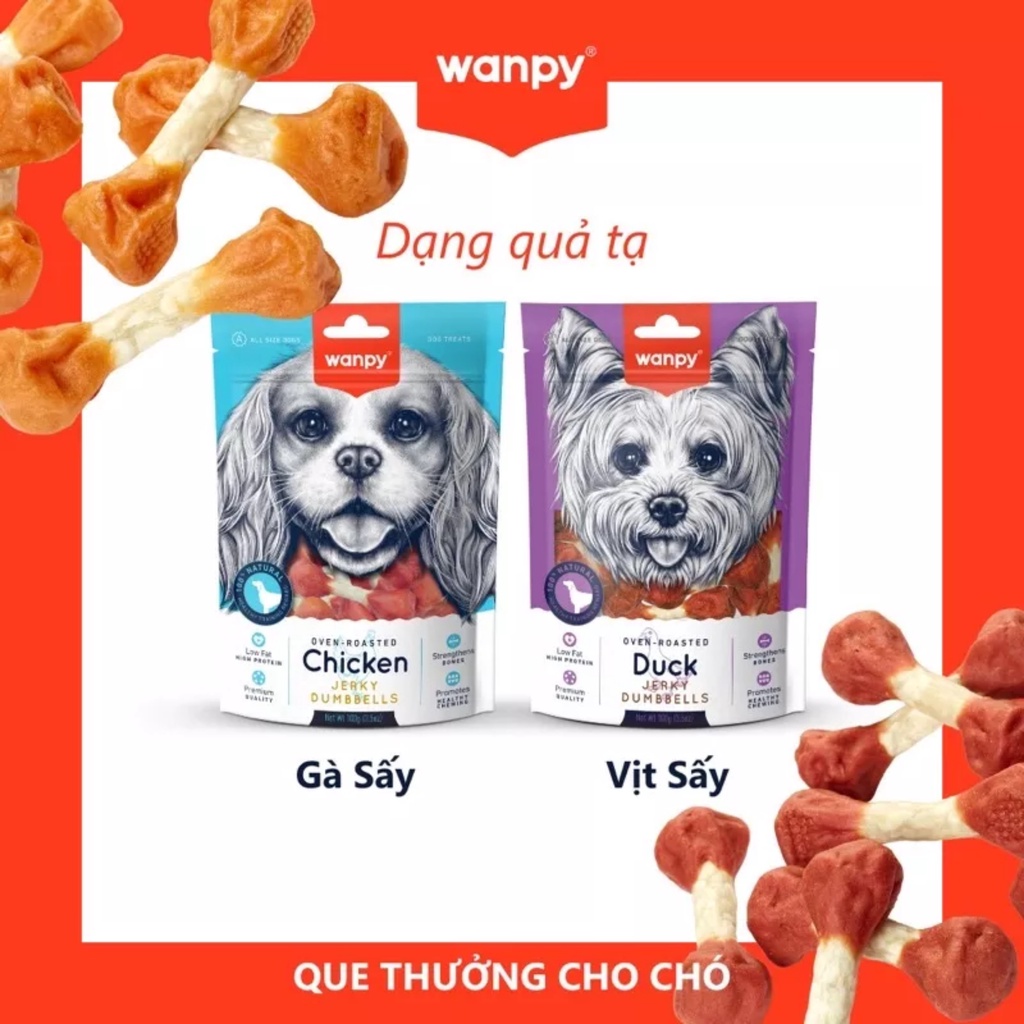 Snack Wanpy cho chó gói 100g