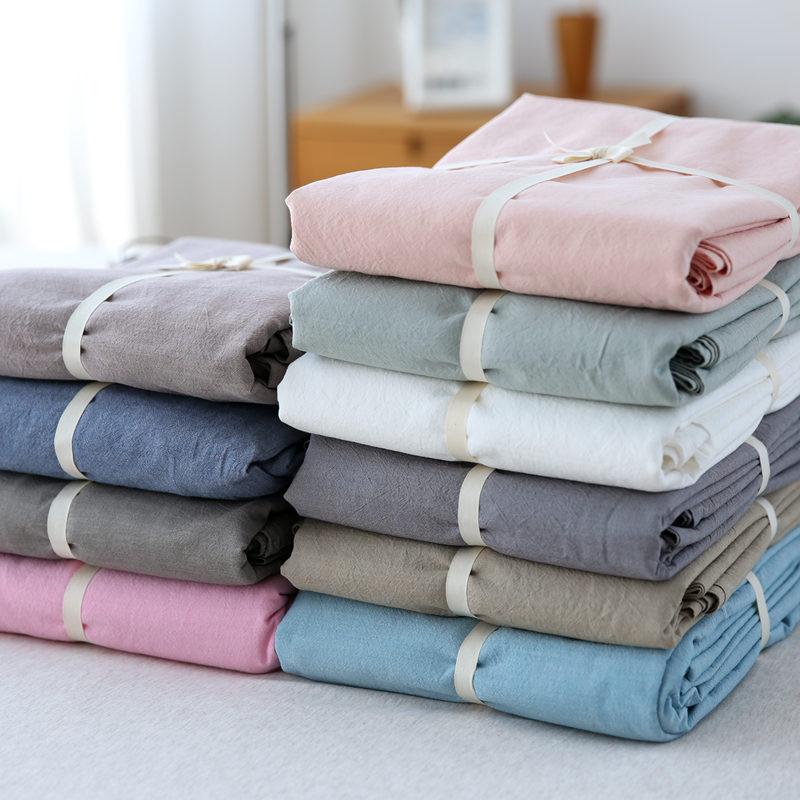 Trong Tai Tốt Phong Cách Nhật Bản Giản Lược Gió Bông Giặt Nước Ga Bọc Đệm Ga Giường Ga Trải Giường 100% Cotton Mềm Mại Bông Tân Cương Trên Giường Cung Cấp