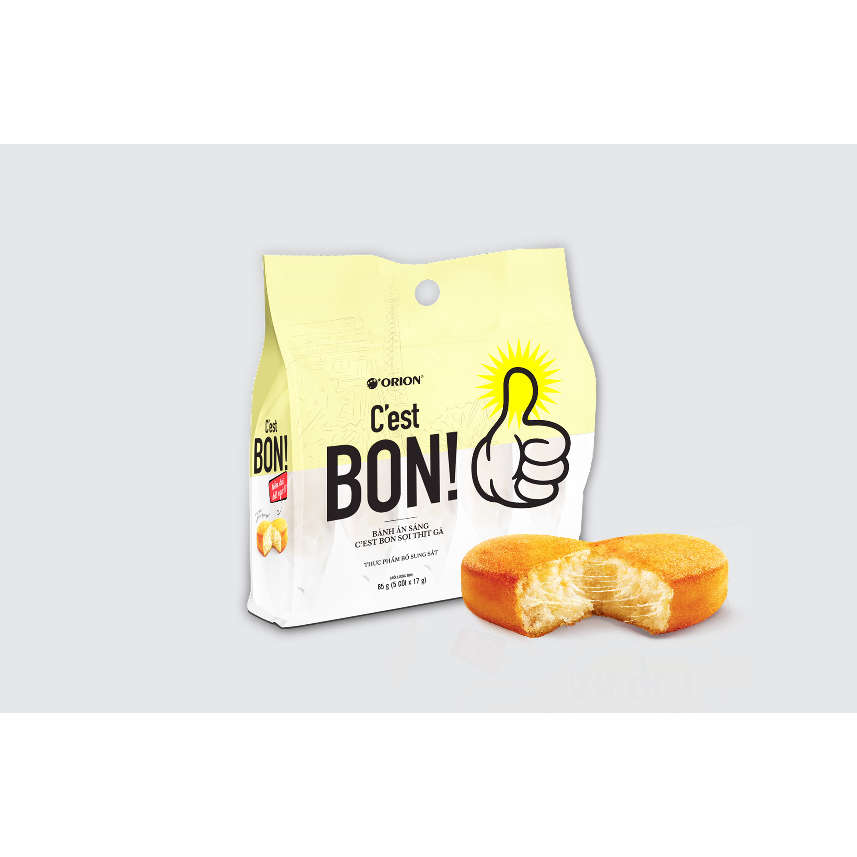 Bánh Ăn Sáng C'est Bon Orion Sợi Thịt Gà (Túi 85g)