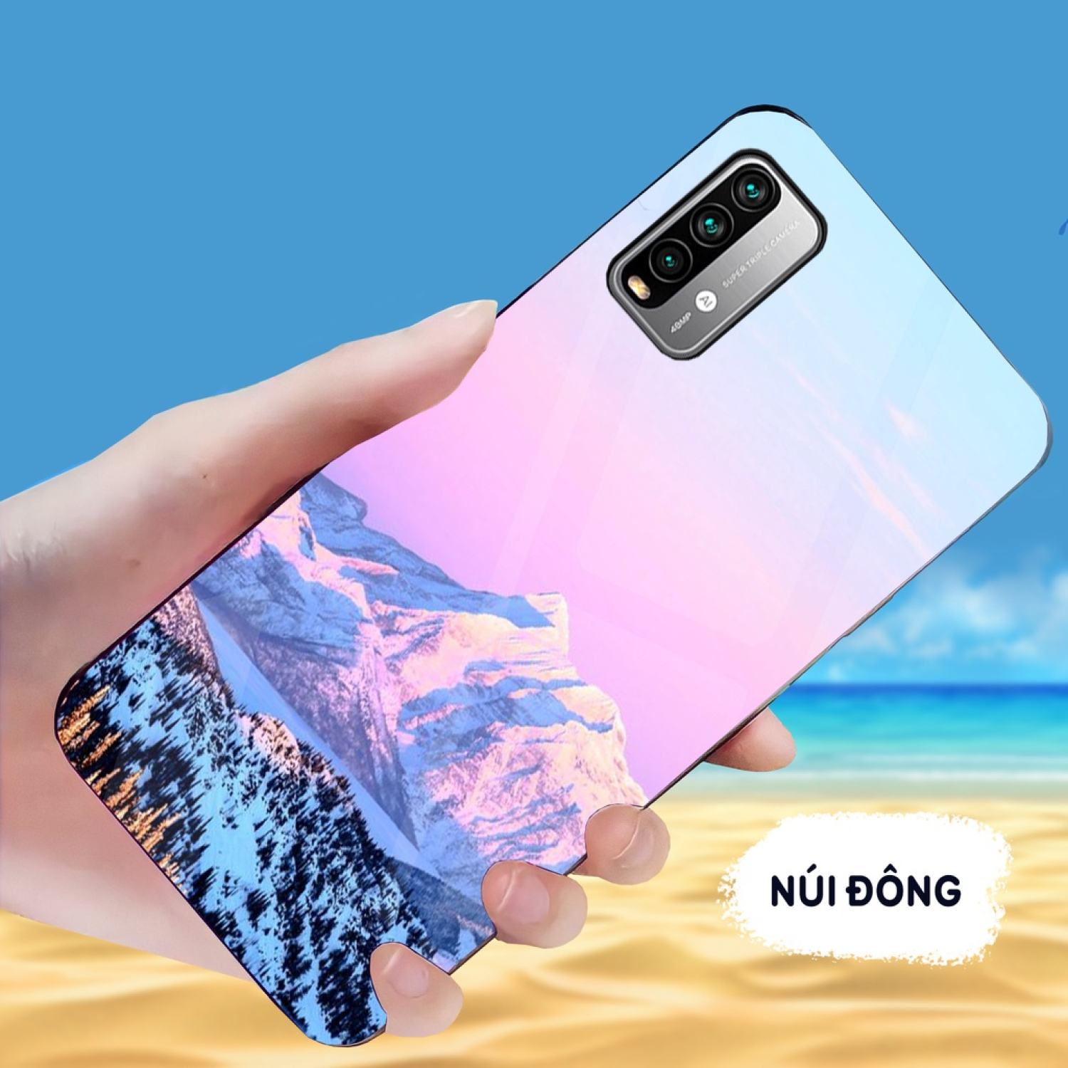 Ốp lưng xiaomi redmi 9t, poco m3 mặt kính gương sáng bóng, thời trang