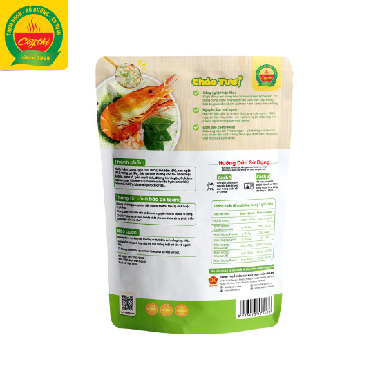Cháo Tươi Cây Thị - Tôm Rau Ngót  (Mở gói ăn ngay) 240g