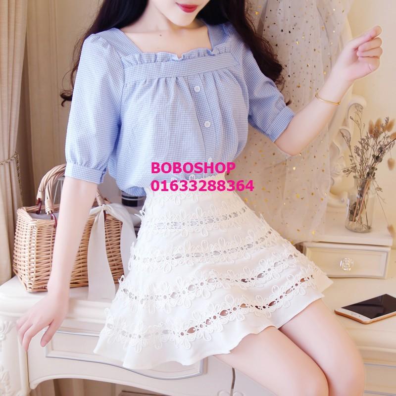 [HCM]Áo kiểu sọc caro nhí